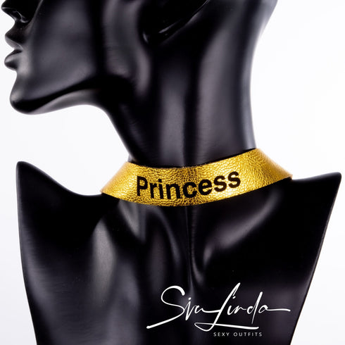 SiaLinda: YOU GOLD Personalisiertes Halsband DEIN NAME oder WORT, individuell erstellt. Feinstes Ziegen Premium Leder - SiaLinda.com